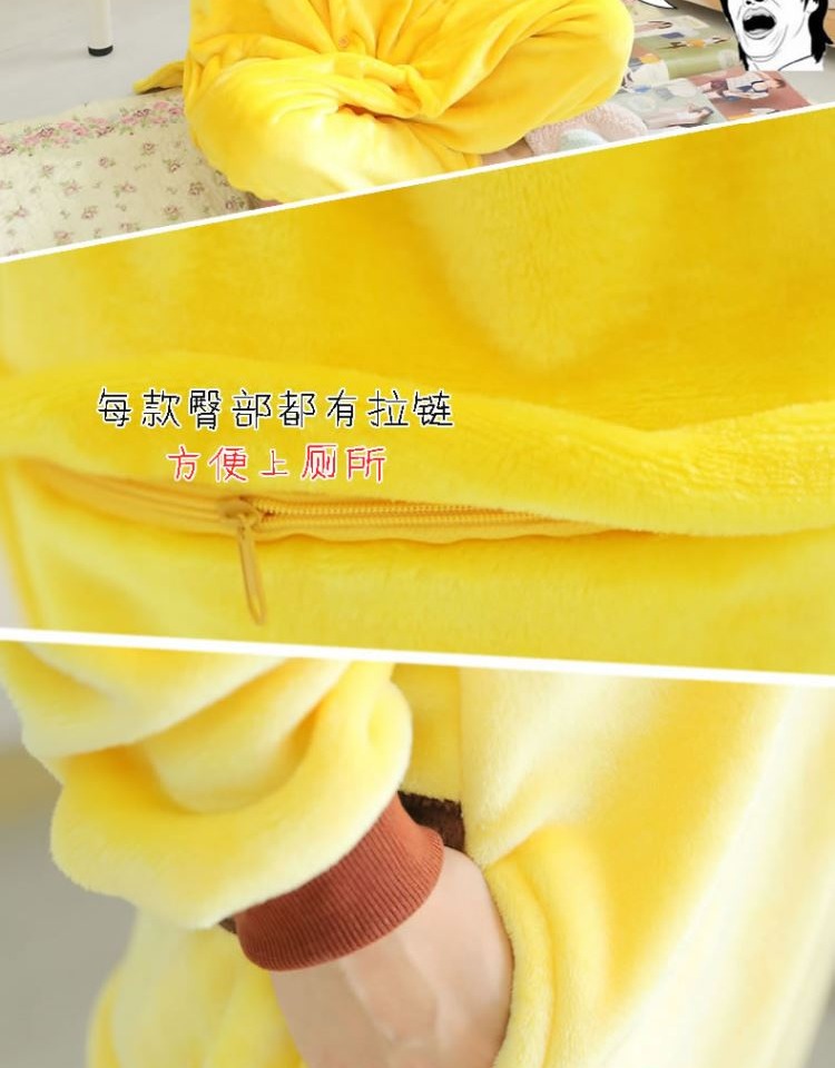 Khủng long động vật một mảnh đồ ngủ hoạt hình cặp đôi dễ thương mùa thu và mùa đông nữ bò flannel nam san hô nhung đón kiểu đồ bộ đẹp