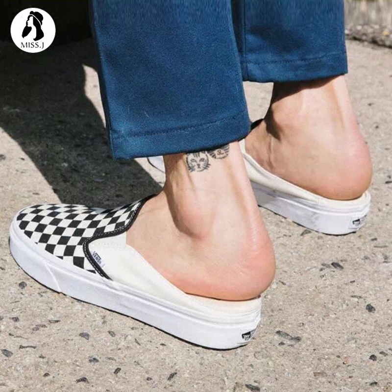 vans slip on on feet
