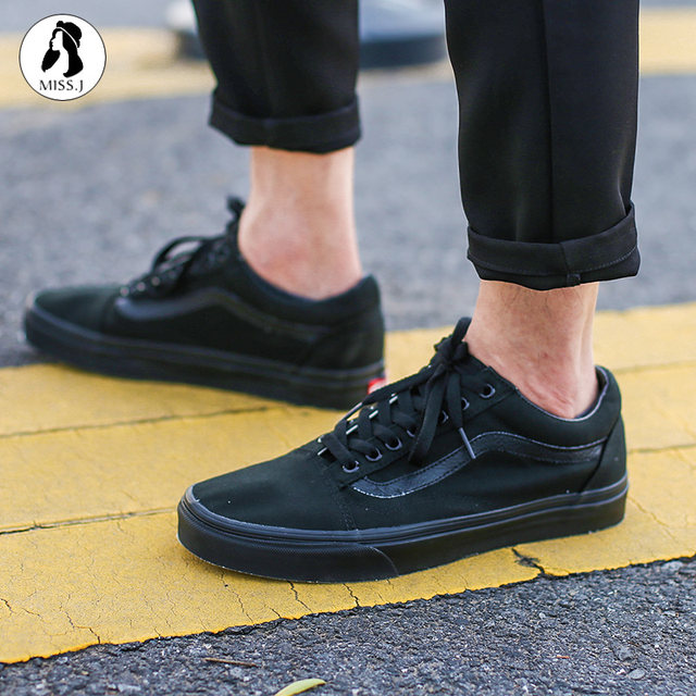 pure black vans shoes