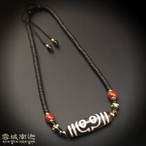 Tibet Sky Pearl Natural Genuine Products Full Zhu Sand High Oil Moisturizing Up To Pure Four Eyes Old Sky Beads Cross Section Lock Bone Coconut Shell Necklace