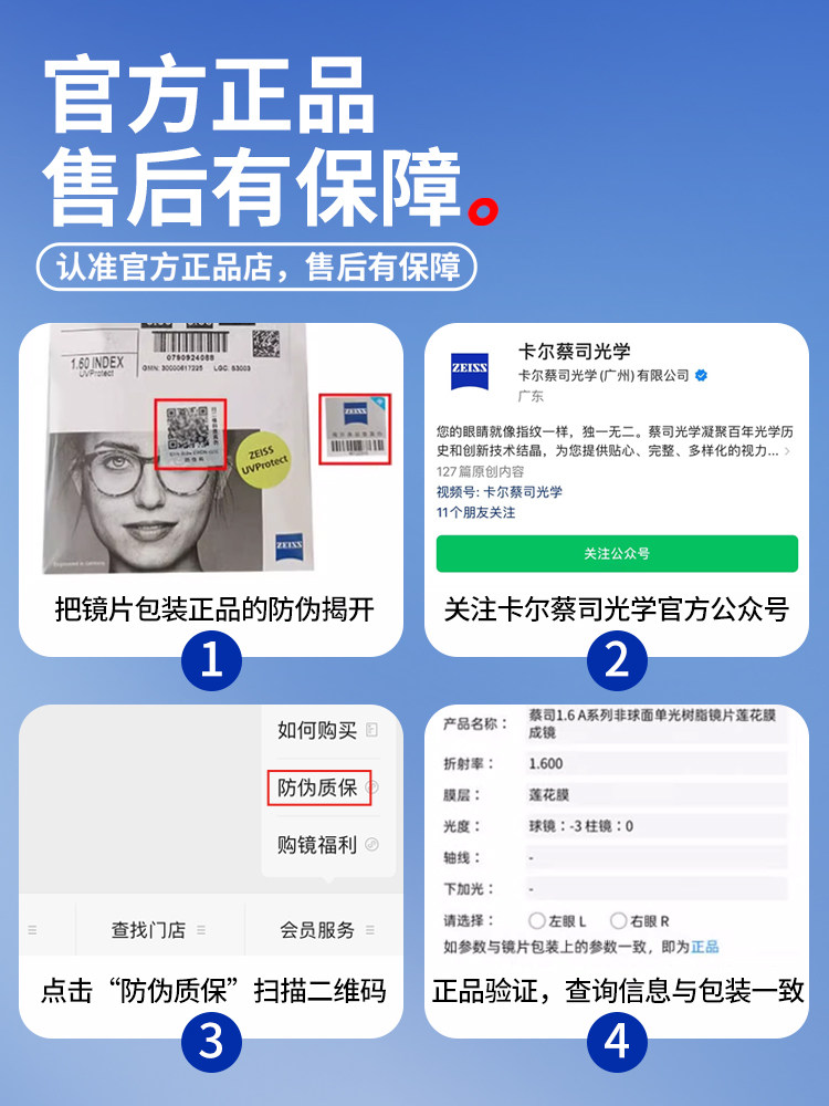 Zeiss Children's Growth Platinum Film Lotus Film Focus-Reducing Myopia Prevention Enhanced Edition Student Glasses