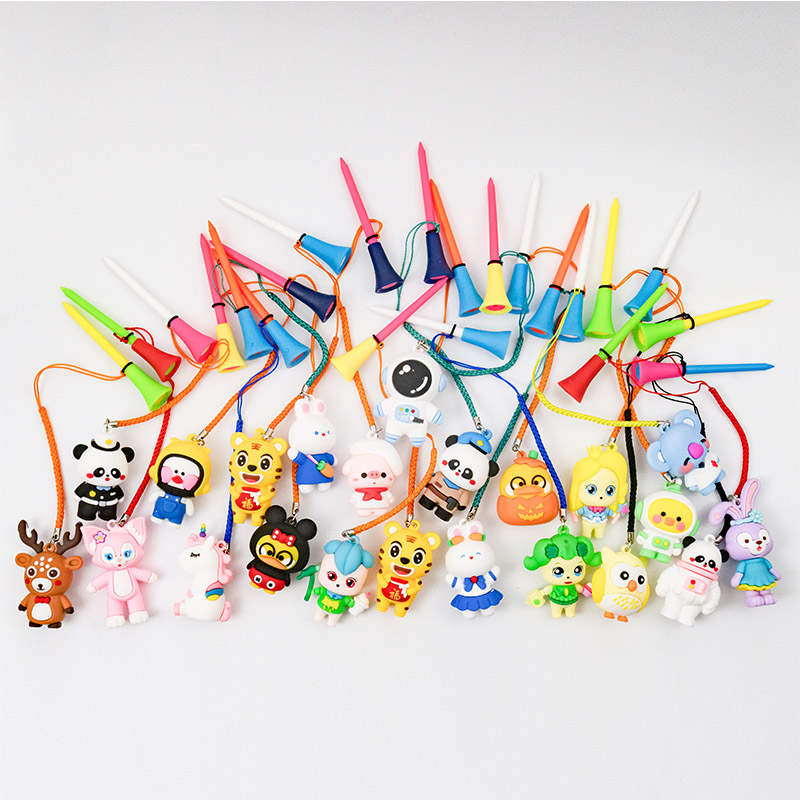 Hot golf ball nails silica gel cartoon dude TEE rope against loss color plastic TEE