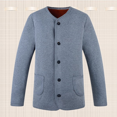 Winter mans cũ đất cha nam trung niên ấm cardigan mặc bông bên ngoài nhà mặc nút phù hợp với nhung.