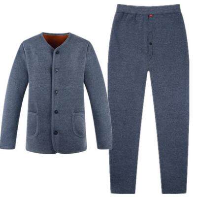 Men's mid-aged thickening style close-fitting anti-chill male style cardiff fever sweatshirt with a velvety autumn winter gattening cardiff