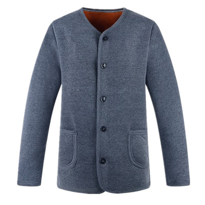 Mens cardigan ấm áp cộng với chất béo để tăng mã của đồ lót ấm trong nhung cộng với già cộng với quần áo mùa thu dày cộng với nhung cardigan.