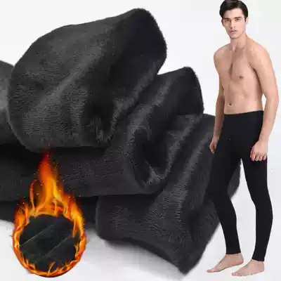 Men's wool pants pants socks warm large size solid color warm pants men's casual health pants elastic men's soil young people