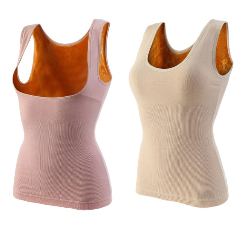 ấm nhựa vest độ đàn hồi cao womens cơ thể cộng với dày cộng với nhung giáp với ngực đệm sang trọng nhựa chùm mặc.