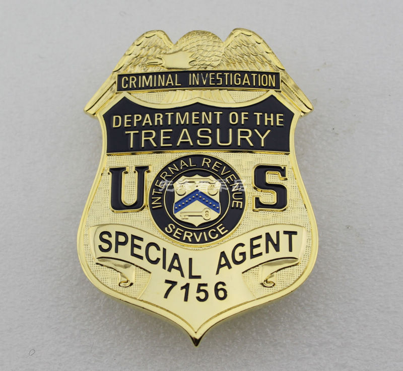 Metal Badge US Treasury Department of Treasury Investigations Badge