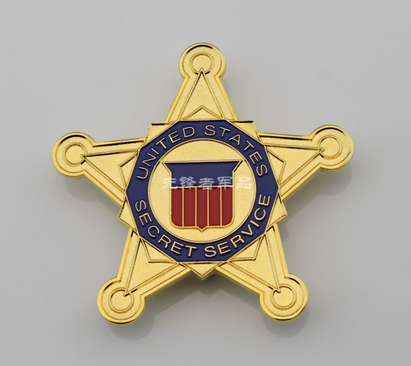 U.S. Metal Badge USSS Secret Service Pentagram Badge