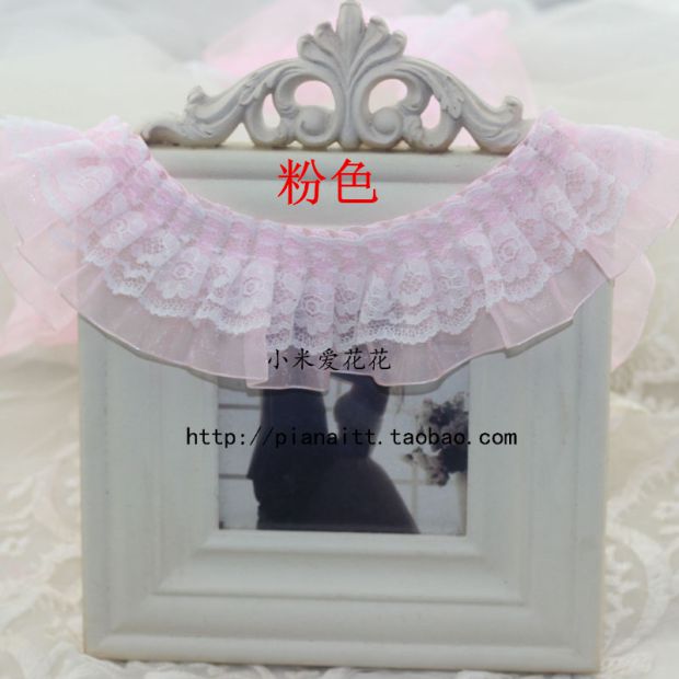 5CM đôi ren xếp li ren DIY DIY tiara phụ kiện trang trí phụ kiện quần áo phụ kiện ren hoa sen ren - Phụ kiện tóc phụ kiện tóc hàn quốc