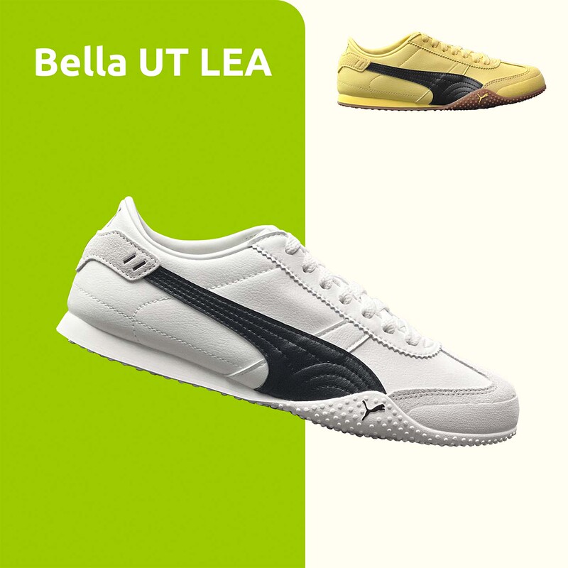 Puma Bella Ut Low-Top Men's and Women's Shoes Black and White Leather Couple Lightweight Thin-Soled T-Toe German Training Shoes 405256