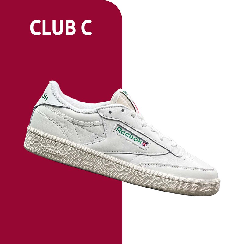 Classic White Shoes Reebok Club C Low-Top Women's Shoes Off-White Green Leather Retro Casual Sneakers Gx3686