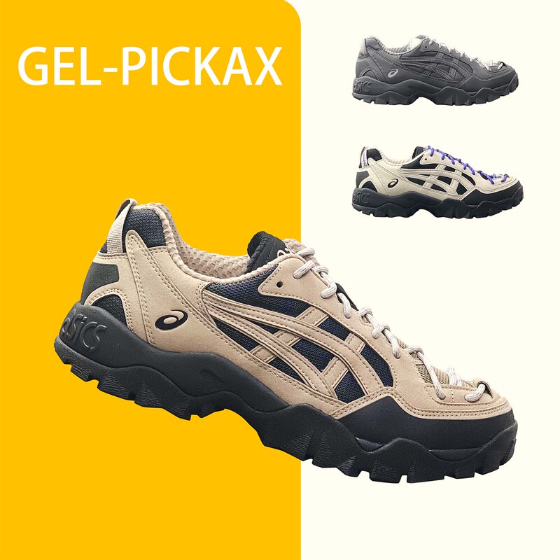 Asics Pickax Low-Top Light Outdoor Commuter Men's Shoes Large Particle Sole Mountain Hiking Shoes 1203B026