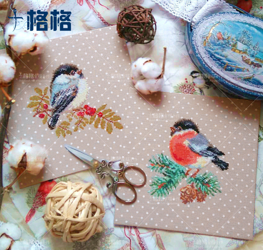 Ten grid DMC cross stitch kit printing living room decoration restaurant new animal hanging painting branch bird