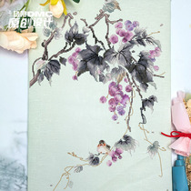 Cross stitch dmc embroidery thread 2024 new style April Wu Dandan original design national style watercolor flowers and birds grapes