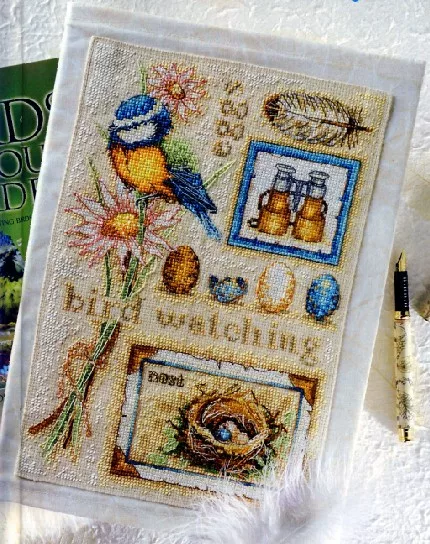十格格 Precision Printing DMC Cross Ending Kit Magazine Bedroom Cartoon Animal Bird House Warm 1