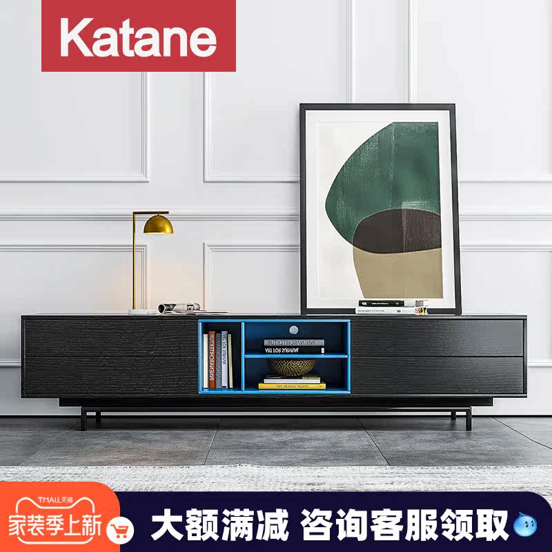 Katani minimalist modern TV cabinet light and luxurious Nordic style Living room Small family style minimalist TV cabinet Whole Dress