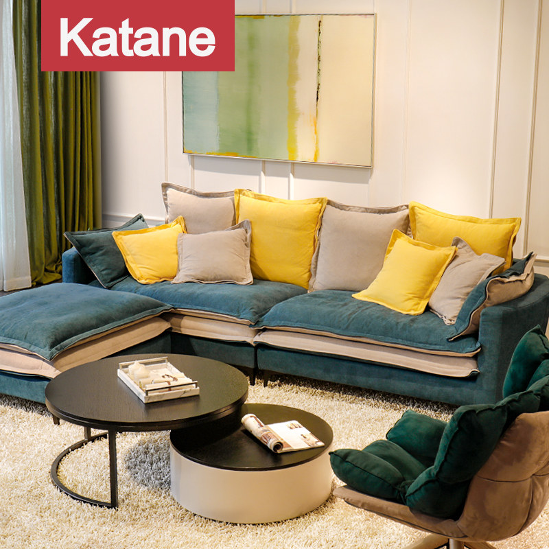 Nordic Cloth Art Down Light Lavish Sofa Composition Modern Minimalist Living-room Full Size Family Type Net Red Trio Straight Row