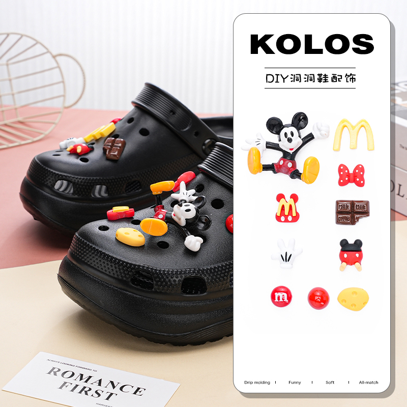 Croc Shoe Accessories Cute Mickey Mouse Shoe Charms 3D Shoe Decorations DIY Decorative Charms Suitable for Crocs Shoe Charms
