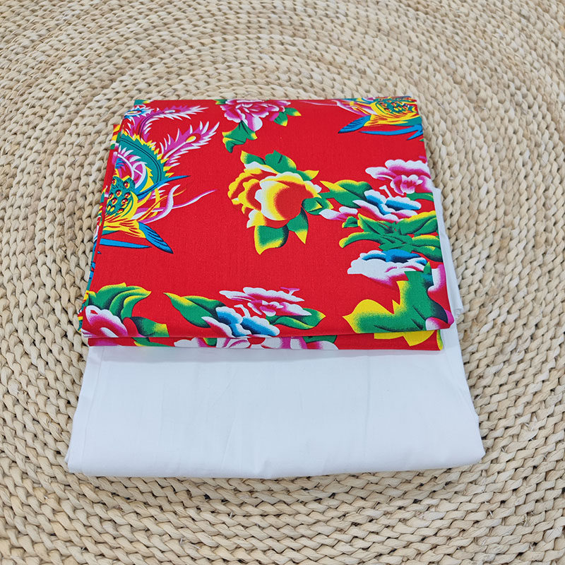 Pure cotton Northeast large flower cloth quilt surface white cotton quilt lining cloth hand-stitched cotton quilt by hand