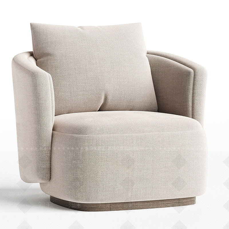 Italian-Style Solid Wood Single Sofa Chair, Modern Minimalist Living Room, Bedroom, Hotel Room, Lounge Area Seat, Leisure Chair