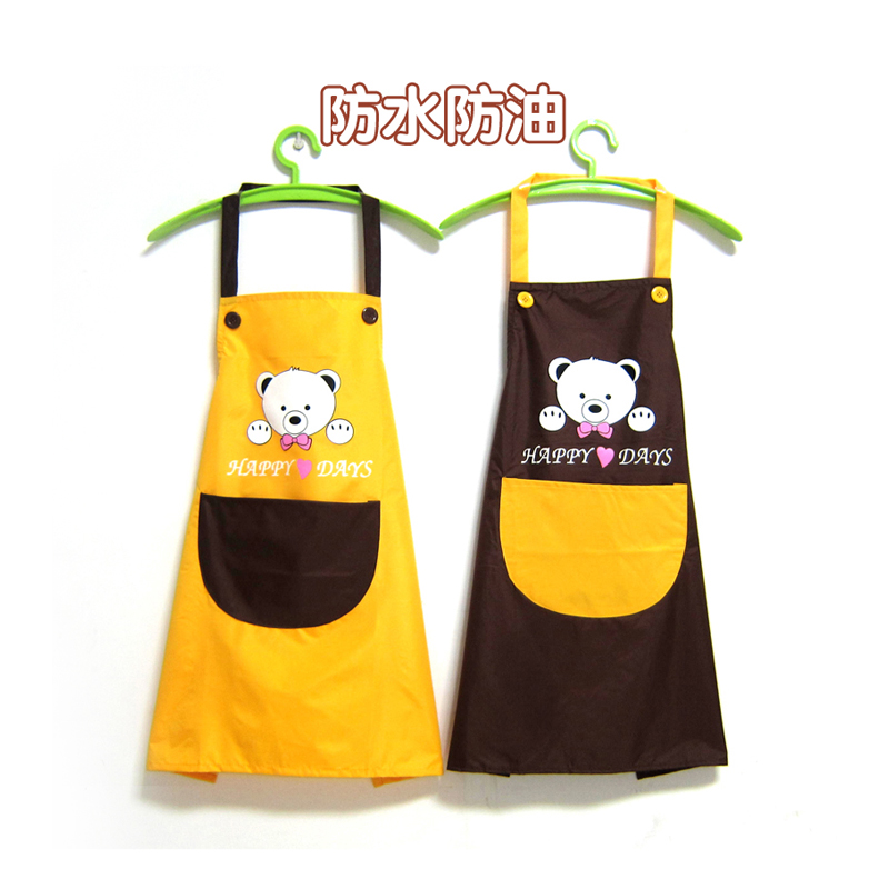 Couple cute kitchen waterproof apron Korean version fashion adult smock custom printing advertising custom logo