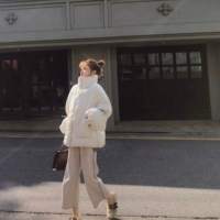 Quần áo mùa đông nữ 2018 phiên bản mới của Hàn Quốc có cổ áo rộng bằng vải cotton oversized cotton quần áo bánh mì nữ mùa đông dày áo phao lông vũ nữ hàn quốc