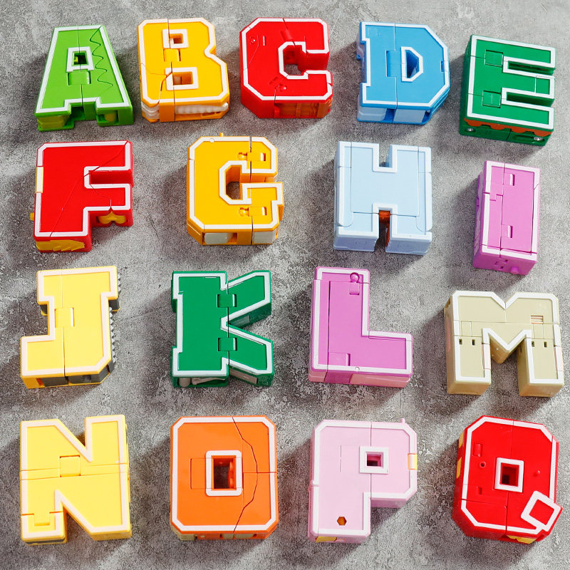26 Letters Morphing Dinosaur Kumgang Robot Full Set Elementary School Children Toy Boy Puzzle Abcd