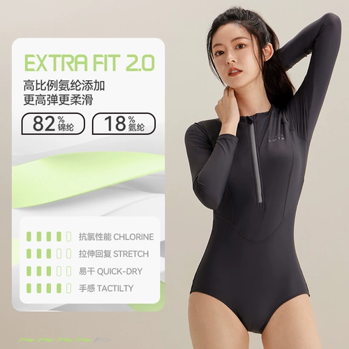 Li Ning купальник женский с длинными рукавами костюм для серфинга цельный треугольный профессиональный гоночный купальник 2025 новый купальник с горячими источниками