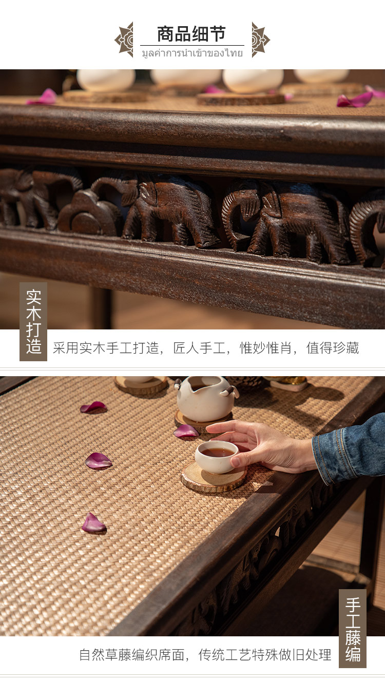 Thái Lan nhập khẩu đồ gỗ vững chắc handmade ở Đông Nam Á tre bàn cà phê retro nhà nhỏ mô hình căn hộ bàn cà phê phòng - Bàn trà bàn trà hiện đại