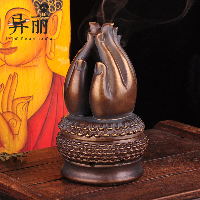 Retro nostalgic indoor home for Buddha sandalwood incense burner Creative tea ceremony ornaments aromatherapy stove Zen bergamot incense burner