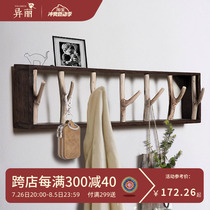 Branch solid wood coat rack living room wall creative wall hanging clothes hanger key clothes hook doorway porch storage rack