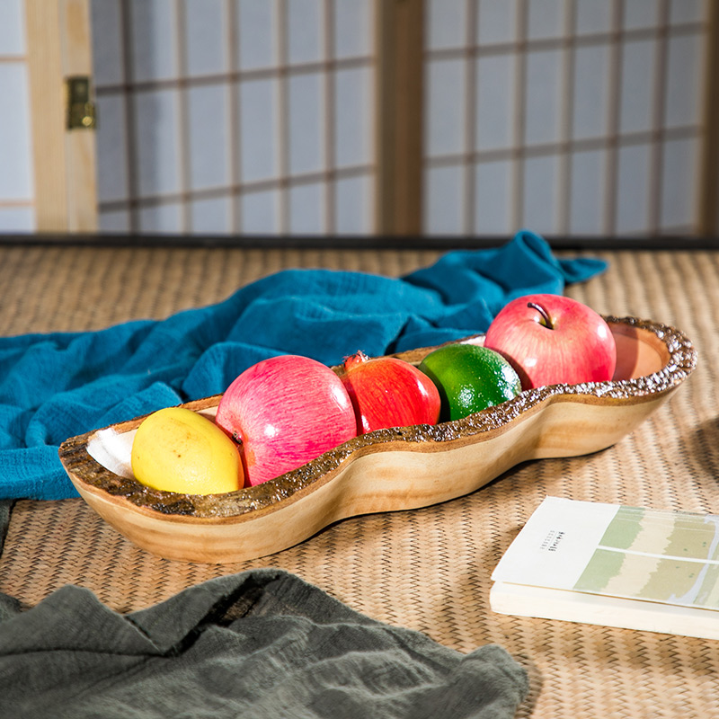 (Special half price) Yili Southeast Asian solid wood decoration creative fruit plate Zen dried fruit and nut storage plate