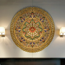 Thai wood carving wall decoration Southeast Asian style soft decoration wall hanging Thai club decoration pendant entrance wall hanging