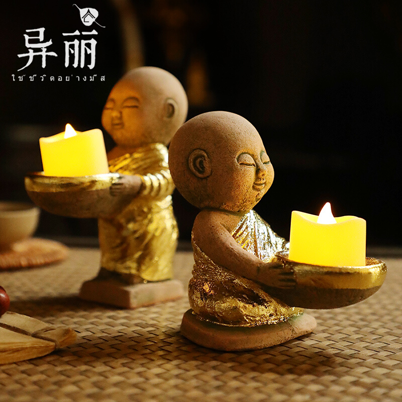 Southeast Asian Style Sand Sculpture Thai Craft Gifts Swing Accessories Thai Style Featured Living-room Adornment Buddha Statue candlesticks Desktop Swing pieces