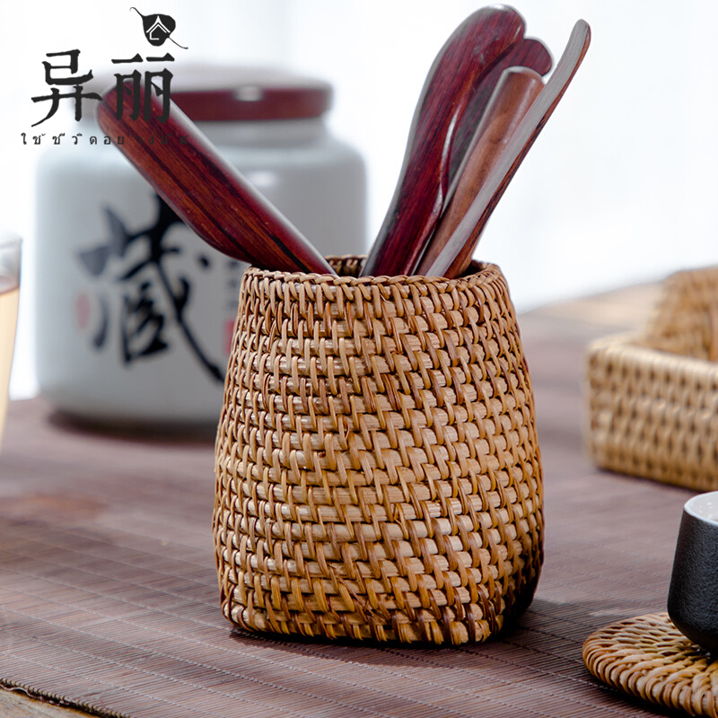 Vietnamese Vine Tea Ceremony Six Gentlemen Accessories Tea Kit Parts with Japanese Simple Makeup Pencil Makeup Brush Organizer
