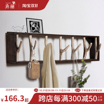Branch solid wood coat rack living room wall creative wall hanging clothes hanger key clothes hook doorway porch storage rack