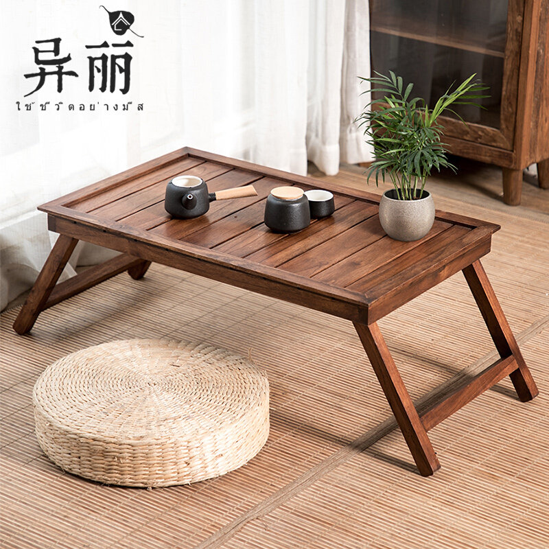 Yili Japanese Zen home folding Kang table low table bay window small tea table tatami table balcony solid wood tea table