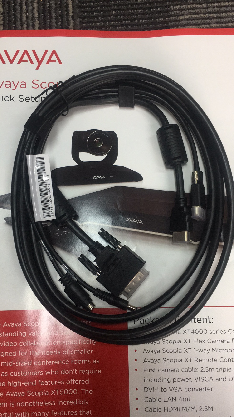 Avaya XT4300 XT5000 XT7100 XT7100 Conference Terminal Camera to connect dedicated cable