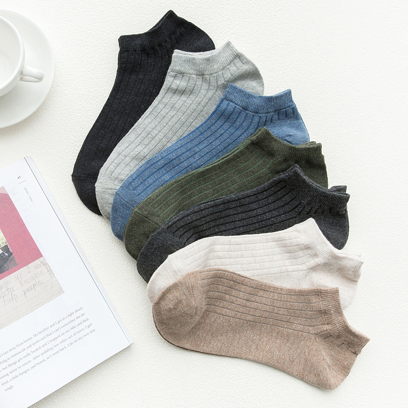 10 pairs of men's low-waist socks spring and summer thin combed cotton invisible boat socks men's socks deodorant sweat-absorbing socks ins tide