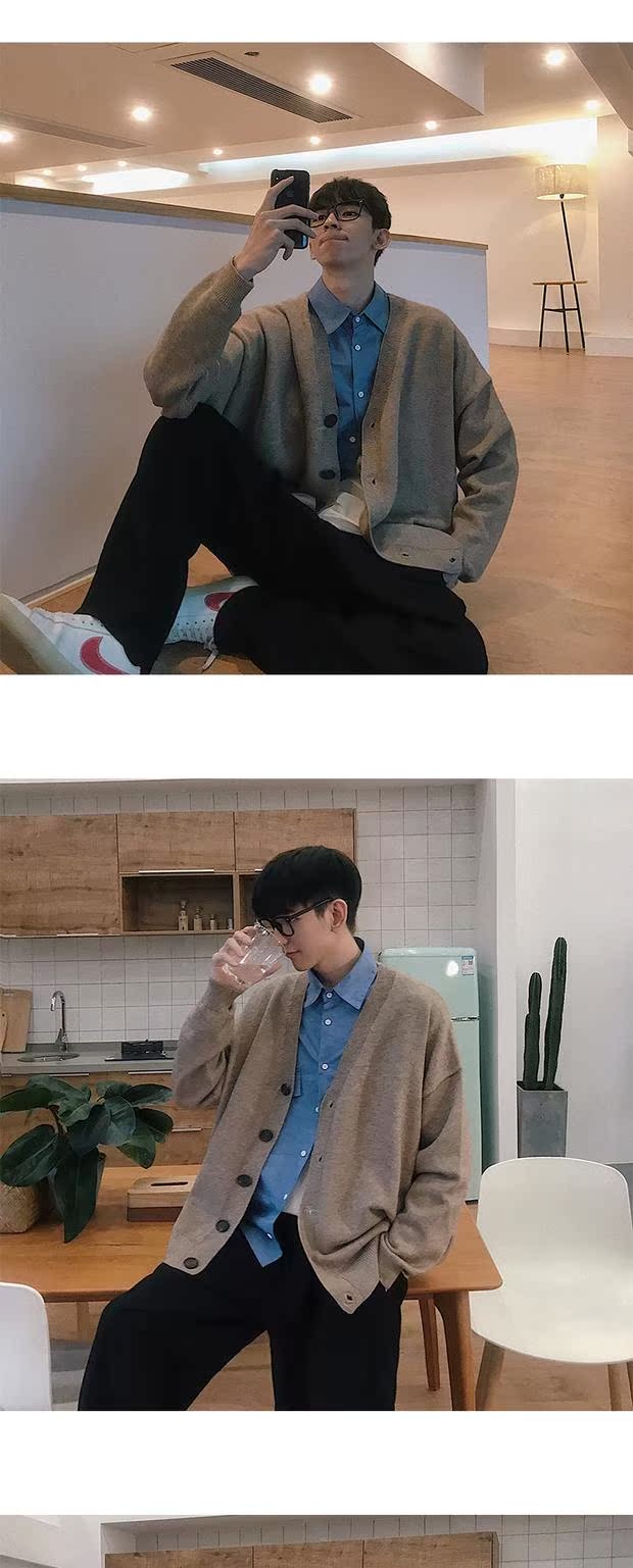 Ngôi nhà nhỏ ~ Phiên bản Hàn Quốc của áo len đỏ Phiên bản Hàn Quốc của áo len lỏng lẻo BF gió nam và áo len nữ áo len lười áo len kiểu hàn quốc cực đẹp
