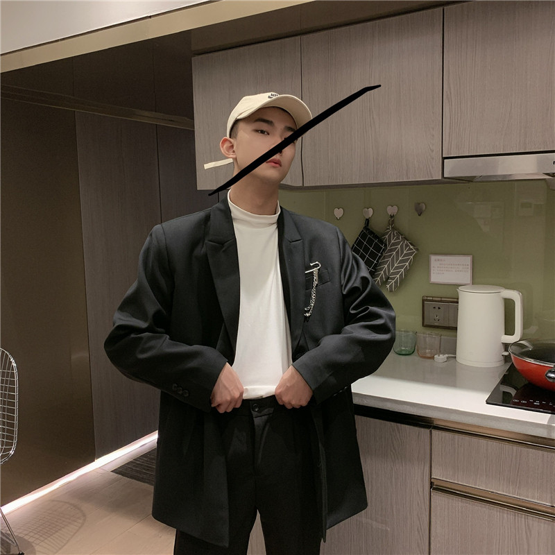 (UpdayWang) new Korean version of loose suit simple all-match small suit tide east door coat lovers