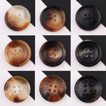 Upscale resin coffee patterned male and female big coat sweater sweater jacket suit button buttoned with round pants button