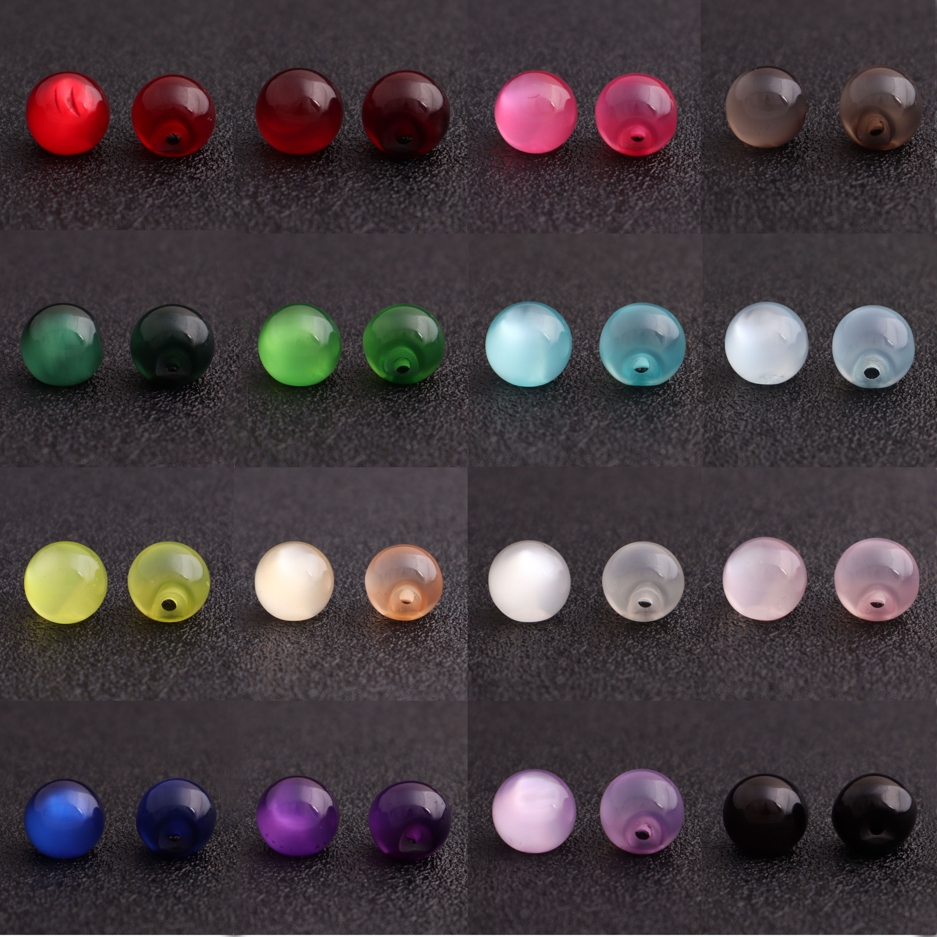 Plate buckle cheongsam buttons Vintage imitation jade pearlescent spherical multi-color Tang clothing Han Clothing small beads resin button
