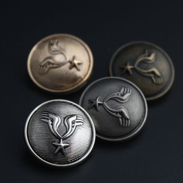 Metal button Ms. Lady Lady High-end suit coat wings wipe black cuff coat coat button