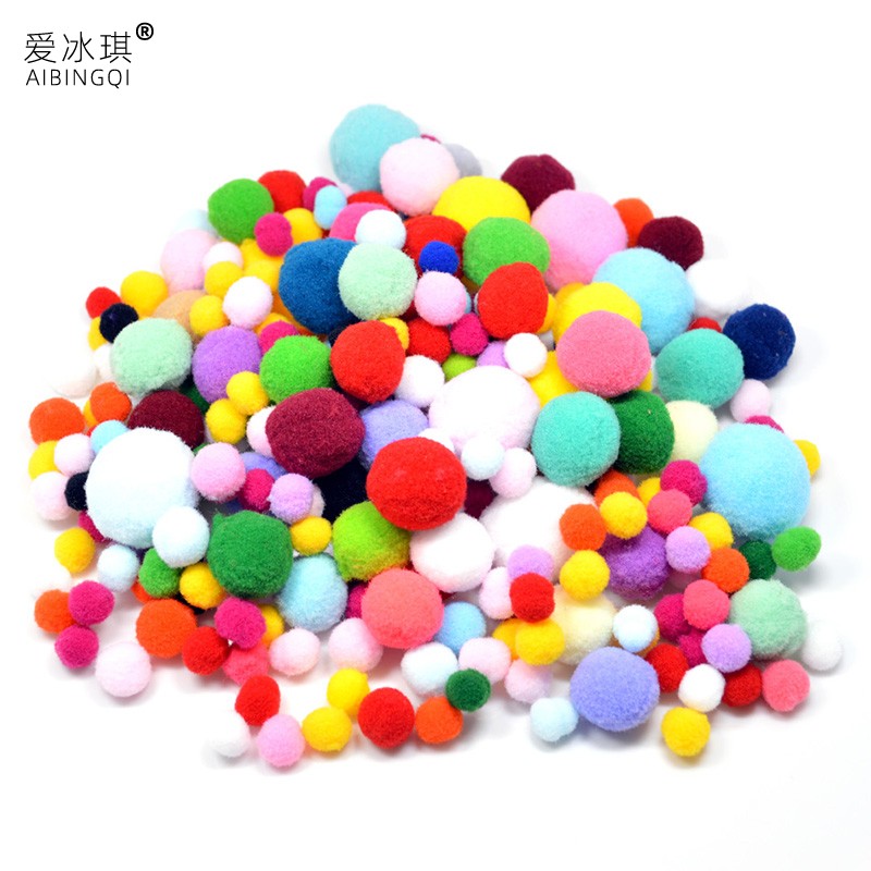 High Bounty Plush Ball 1-3cm Mixed Color Colorful Fur Balls Kindergarten Puzzle Handmade Diy material accessories