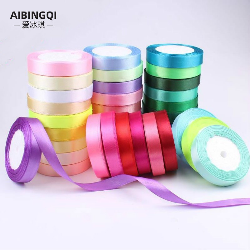 10mm22m DIY jewelry material ribbon gift packaging ribbon solid color packaging color ribbon woven belt