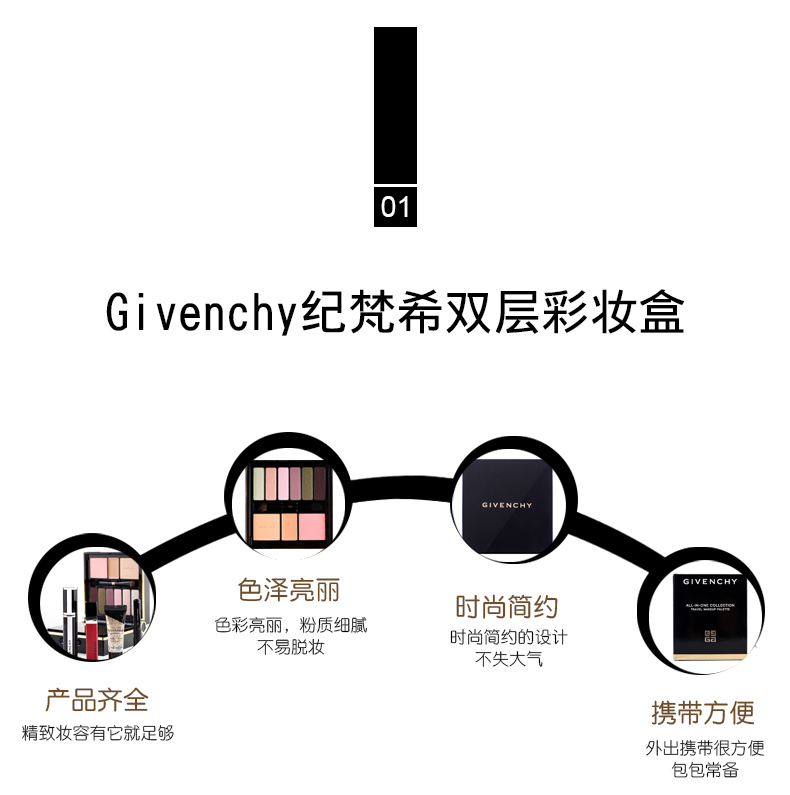 Chính hãng Givenchy Givenchy Hộp Trang Điểm Xách Tay Đĩa Màu Phấn Mắt Blush Travel Set phấn má hồng