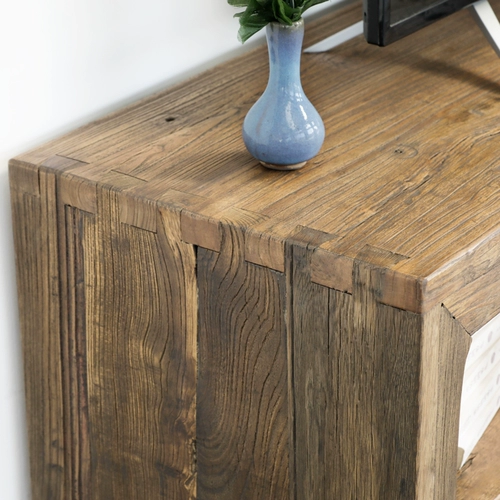 Промышленный стиль ретро -телевизионный шкаф Nordic настоящий деревянный низкий шкаф небольшая квартира гостиная