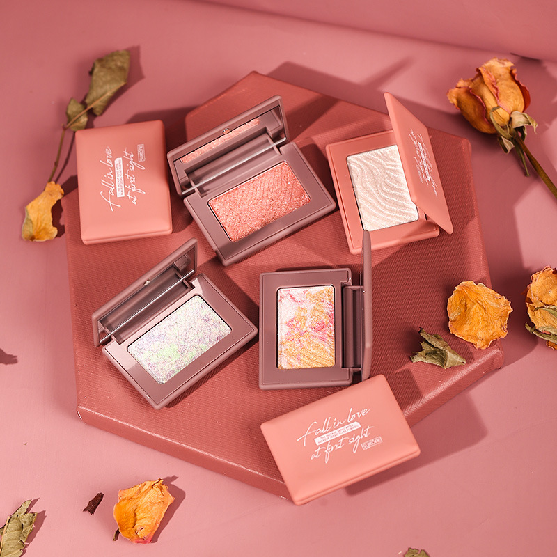 Domestic make-up shimmer style highlight powder monochrome three-dimensional not easy to take off makeup fairy plate square high-gloss repairing eye shadow